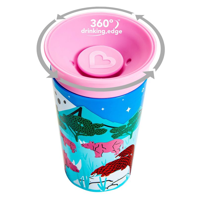 Munchkin Miracle 360&#176; WildLove Sippy Cup 9oz - 2pk - Tiger/Rhino, 2 of 8