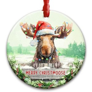 Lomsoe Moose Christmas Ornament Moose Xmas Ornaments Farm Animal Lover Gift Rustic Holiday Decor Christmas Tree Ornament Christmas Gift - 1 of 4