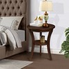 16'' Wood Round End Table, Side Table w/Open Shelf, Small Sofa Side Table for Small Space - 2 of 4