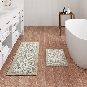 Tufted Cotton Bath Mat, Absorbent Quick-Drying, Non-Skid Backing, Machine Washable - 1 of 4