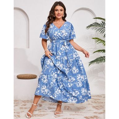 chinese dress ladies Baltic Born Womens Vara Satin Maxi Wrap Dress | Navy