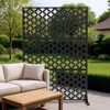 Metal Privacy Screen Outdoor 71"x47", Freestanding Decorative Privacy Fence Panel for Patio, Balcony, Deck, Garden, Indoor, Black Traditional - 2 of 4