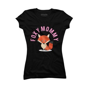 Junior's Design By Humans Foxy Mommy By Cypryanus T-Shirt - 1 of 2