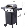NicBex 2-Burner propane Gas BBQ Grill&Pizza Oven,24600BTU Output Outdoor Grill with Pizza Oven,Foldable Side Table,Thermometer&Oil Pan,Black/Silver - 2 of 4