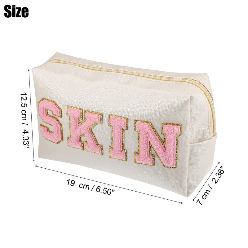 Unique Bargains Patch Small Makeup Bag Alphabet Pattern Toiletry Bag Travel Cosmetic Organizer for Women Daily Use, 4 of 7