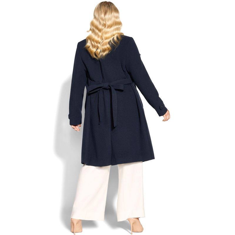 Women's Plus Size  So Sleek Coat - navy | CITY CHIC, 2 of 4