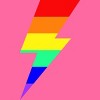 Adult Design By Humans Rainbow Pride Flag Lightning Bolt By Racerback Tank Top - 2 of 2