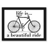 Americanflat Bicycle Life Is Beautiful Ride Black by Amy Brinkman Black Frame Wall Art