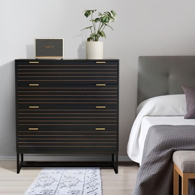 35.5 in. W Wood Dresser with 4 Drawers for Bedroom
