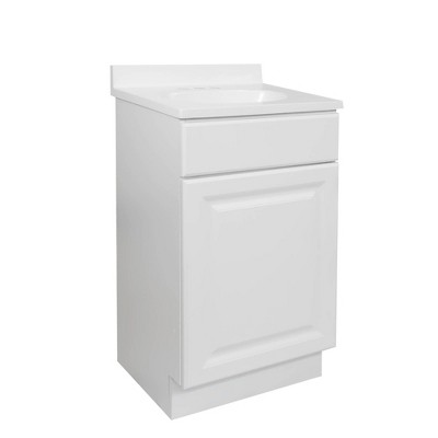 17"x19" Wyndham One Door Vanity with 4" Cultured Marble Centerset White - Design House LA