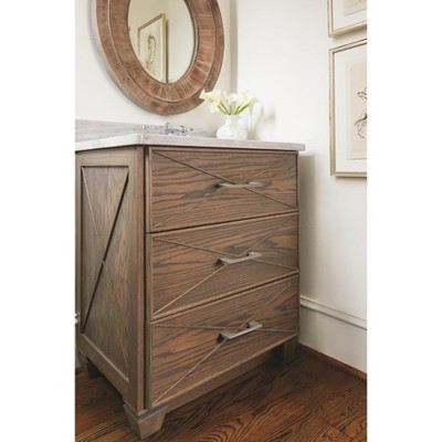 Polished Nickel Modern Cabinet Drawer Pull with Mounting Hardware