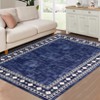 Washable Living Room Bedroom Bordered Geometric Area Rugs Indoor Contemporary Floor Carpet for Home Office - 4 of 4