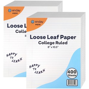Loose Leaf Paper, Wide Ruled, – 8" x 10.5" White Filler Paper, 3-Hole Punched for 3-Ring Binders, Bulk Notebook Paper for School & Office - 1 of 4