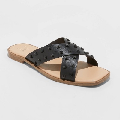 Women's Emmy Studded Crossband Sandals - A New Day™