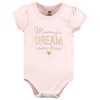 Hudson Baby Infant Girls Cotton Bodysuit and Pant Set, Mom Dad Floral - 3 of 4