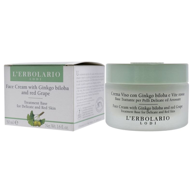 Face Cream with Ginkgo Biloba and Red Grape by LErbolario for Unisex - 1.6 oz Cream, 5 of 8