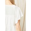 Women's Flutter Sleeve Eyelet Top - entro - 4 of 4