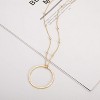 18K Gold Plated Circle Pendant Necklace Hammered Karma Open Circle Charm Geometric Necklace - 4 of 4