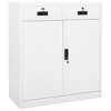 vidaXL Filing Cabinet Storage Metal Cabinet with Shelves for Home Office Steel - White Without planter box - 2 of 4