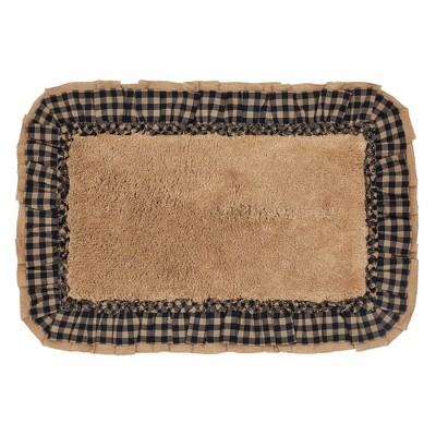 Burlap Natural w/ Black Check Bathmat 20x30 VHC Brands
