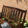VYNXARIA Outsunny Wood Outdoor Bench - 2-Person Garden Bench with Cupholder Armrests - 3 of 4