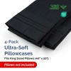 Ultra Soft Solid Pillowcases Set of 4 - Cozy & Breathable 4 Piece Pillow Covers - CGK Linens - 2 of 4