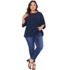 Agnes Orinda Women's Plus Size Swiss Dots Round Neck Petal Sleeve Casual Summer Blouse - 3 of 4
