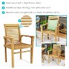 Sunnydaze Outdoor Solid Teak Wood with Light Stained Finish Slatted Patio Lawn Arm Chair - Light Brown - 2 of 4
