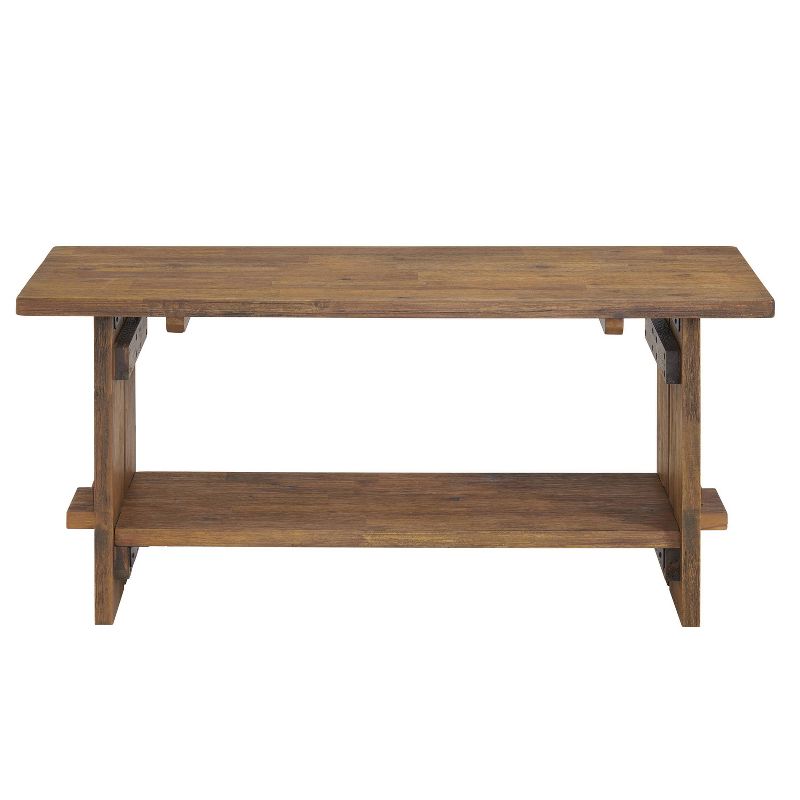 40&#34; Bethel Acacia Wood Bench and Coat Hook with Shelf Natural - Alaterre Furniture, 5 of 17