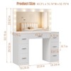 Vanity Desk with Mirror and LED Lights, White Makeup Vanity with 7 Drawers and a Power Strip - 3 of 4