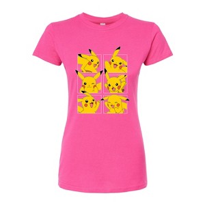 Women's - Pokémon - Pikachu Grid Fitted Graphic T-Shirt - 1 of 3