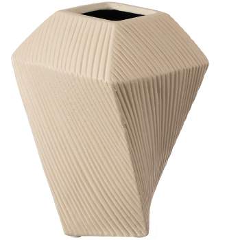 Uniquewise Decorative Ceramic Square Twisted Centerpiece Table Vase