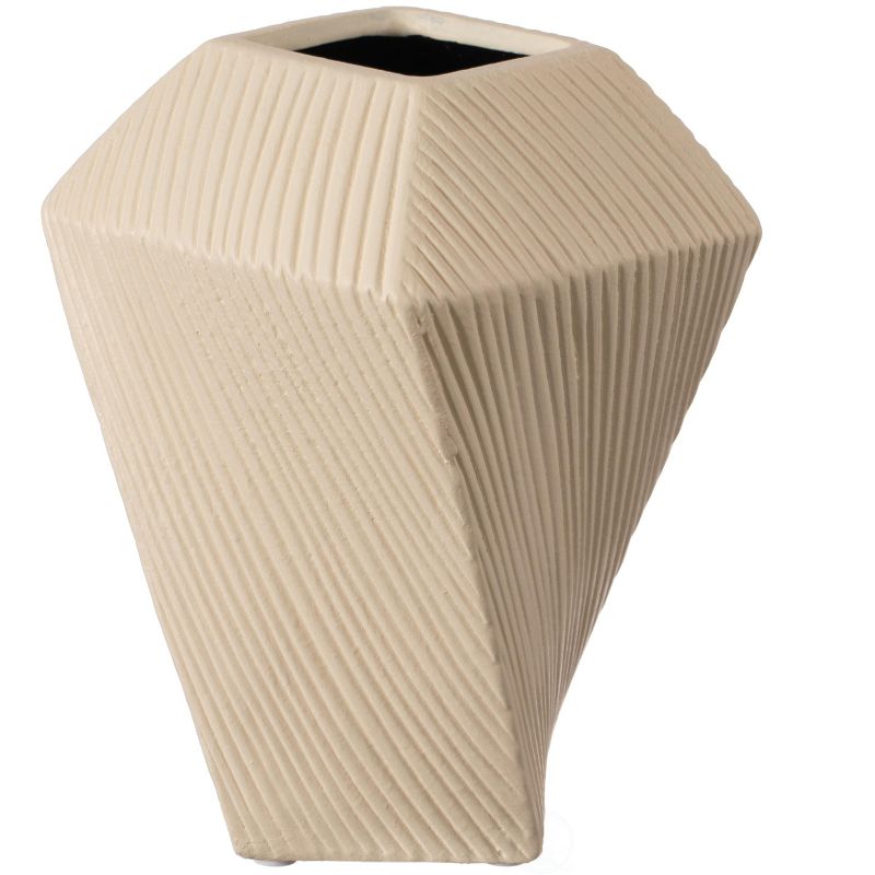 Uniquewise Decorative Ceramic Square Twisted Centerpiece Table Vase, 1 of 8