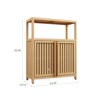 SKRAN Large Storage Cabinet, Bamboo Freestanding Floor Cabinet, Kitchen Cupboard Storage-Organizer for Hallway Kitchen Living Entryway - 3 of 4