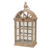 Wooden Candle Lantern Pair (Set of 2) 21.5 Inch Height with Curved Top By Melrose - 3 of 3