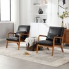 CAVINAS Modern Accent Chair, Solid Wood Padding Wingback Chair, Lounge Armchairs with a Pillow, Side Chairs for Living Room, Bedroom - 3 of 4