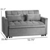 FONTOI 3 in 1 Pull out Sofa, Reversible Sleeper, Couch Bed with Adjustable Backrest Pillows&Pockets for Home, Dark Gray, 52.75"*31.1"*33.46" - 3 of 4