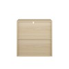 Gulches Modern Wooden Storage Cabinet with Sliding Doors 2-Tier Open/Closed Shelves, Natural Wood & White Panels - 4 of 4