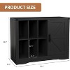 Nasitip Record Player Stand, Farmhouse Turntable Storage Cabinet with Barn Door, Wooden Storage Console for Home Office - 3 of 4