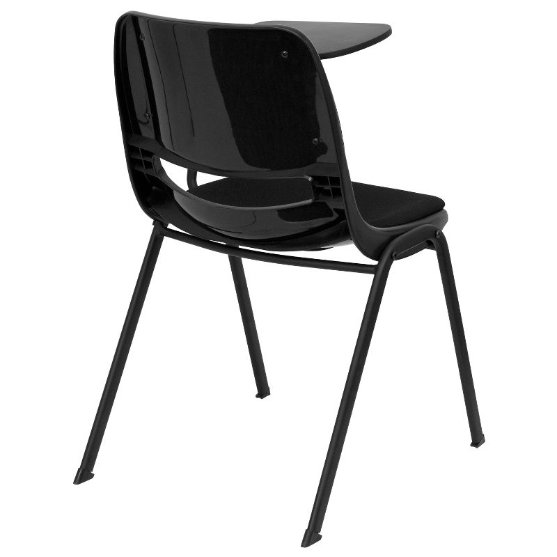 Flash Furniture Black Padded Ergonomic Shell Chair with Left Handed Flip-Up Tablet Arm, 4 of 7