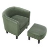 CENGHU Modern Corduroy Accent Chair, Upholstered Single Sofa Chair with Ottoman Foot Rest, Comfy Arm Chair for Living Room, Bedroom, Office - 3 of 4