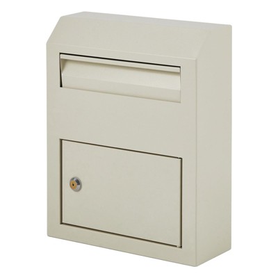 The Door Key & Mail Drop Box, Steel Made Through-The-Door Mailbox with Combination Lock,  Package Delivery Box & Newspaper Box