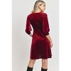Hello Miz Women's Velvet V Neck Wrap Maternity Dress Nursing Friendly - 3 of 3