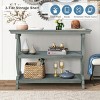 Console Table With 3-Tier Open Storage Spaces, Narrow Sofa Table For Living Room,Console Table Wood-Cuddlewood - 3 of 4