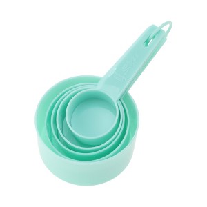 Unique Bargains Measuring Cups 5-Piece Plastic Measuring Cup Set Dishwasher Safe PP 1 Set - 1 of 4