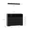 HDZNVF Living Room 6 Drawer Dresser, Sideboard Storage Dressers, Black - 3 of 4