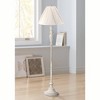 360 Lighting Vintage Chic Floor Lamp 60" Tall Antique White Washed Ivory Pleated Drape Fabric Shade for Living Room Reading Bedroom Office - 2 of 4