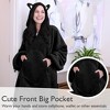 Catalonia Woman Cute Animal Prints Fleece Blanket Hoodie Sweatshirt, Oversized Wearable Blanket for Adults and Teen, Christmas Cozy Gift Woman Wife - 3 of 4
