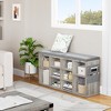 Storage Bench with Cushion, Entryway Shoe Changing Bench with Cushion, Design Open Compartments, for Living Room, Bedroom, Closet, Doorway - 2 of 4