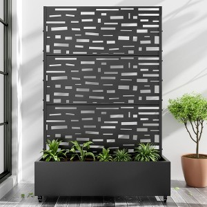 PexFix 72 in. H x 47 in. W Black Metal Rectangle Wall Planter Box with Trellis for Climbing Plants - 1 of 4